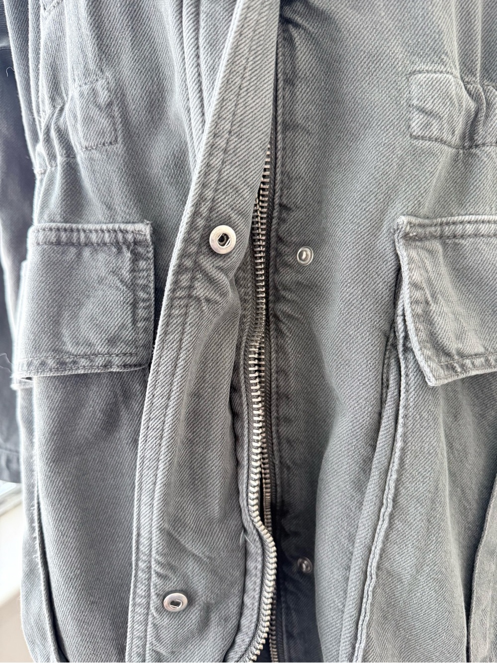 Zara Denim Utility Jacket in Washed Charcoal - Picture 9 of 16